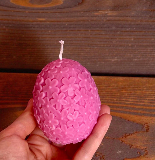 Egg Candle: Handmade Soy Wax Floral Decor, 100% Eco Soy Wax (5.7 oz) 200 g