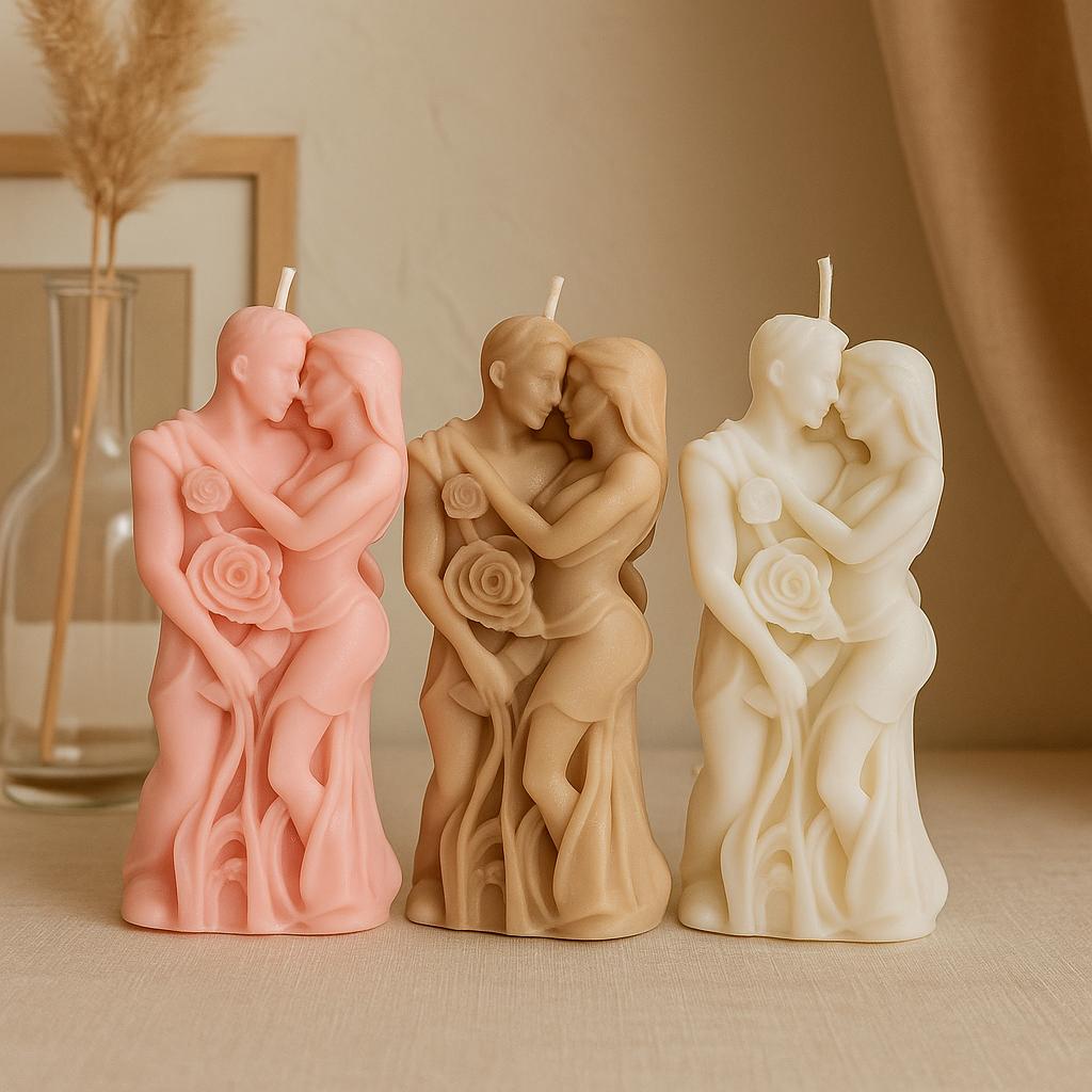 Romantic Couple Candle • Handmade Soy Wax Sculpture • Aesthetic Home Decor • Anniversary Gift (3.2 oz)