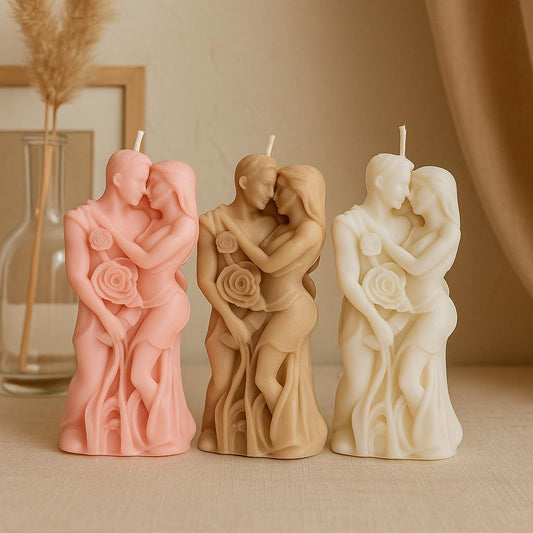Romantic Couple Candle • Handmade Soy Wax Sculpture • Aesthetic Home Decor • Anniversary Gift (3.2 oz)