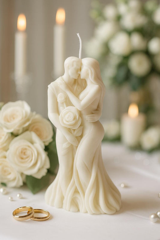 Handmade Sculptural Couple Candle •Romantic Soy Wax Decor •Lovers Figurine Candle •Anniversary Gift for Her •Wedding Table Accent (3.2 oz)