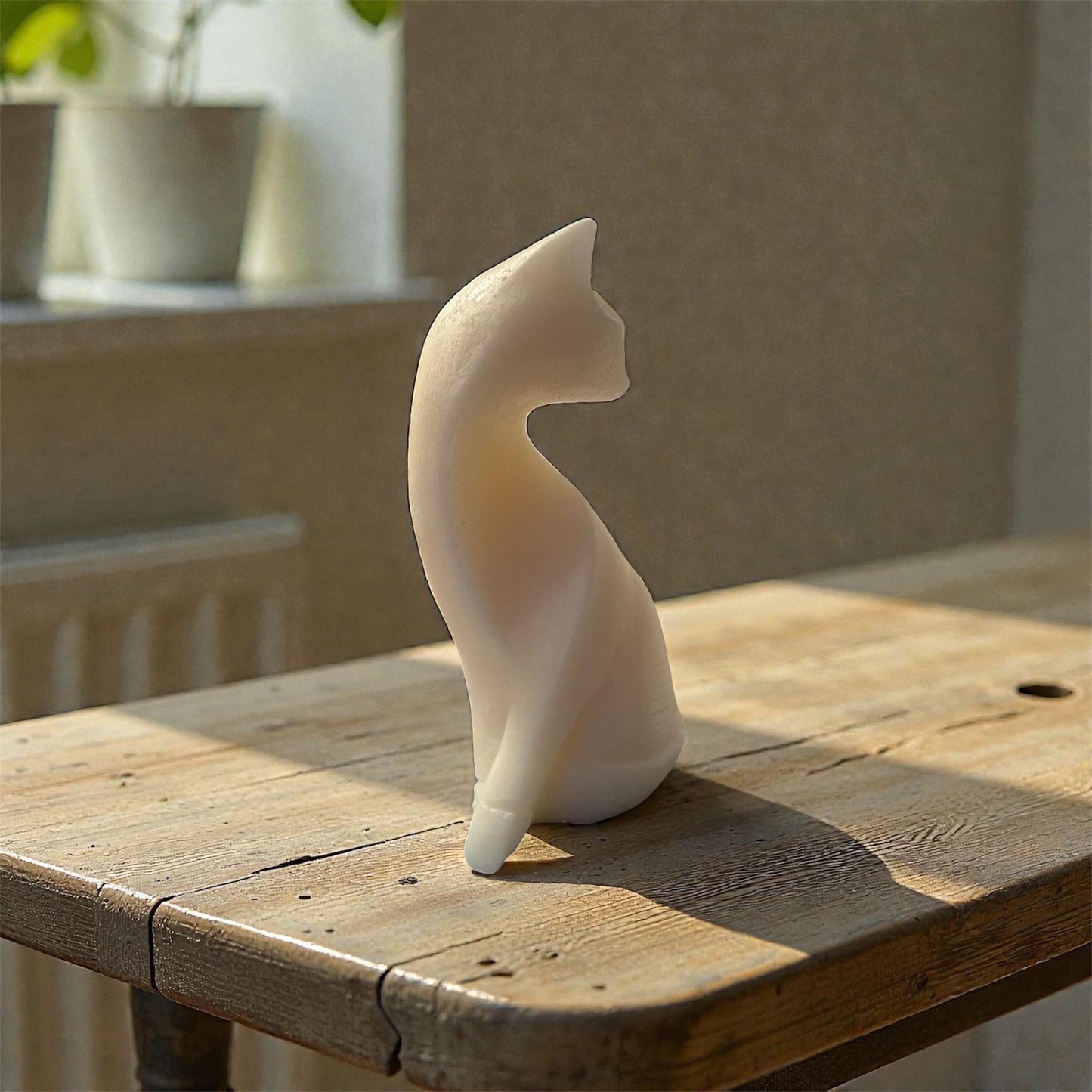 Handmade Cat Candle – Minimalist Soy Wax Kitty Decor, Cute Gift for Cat Lovers