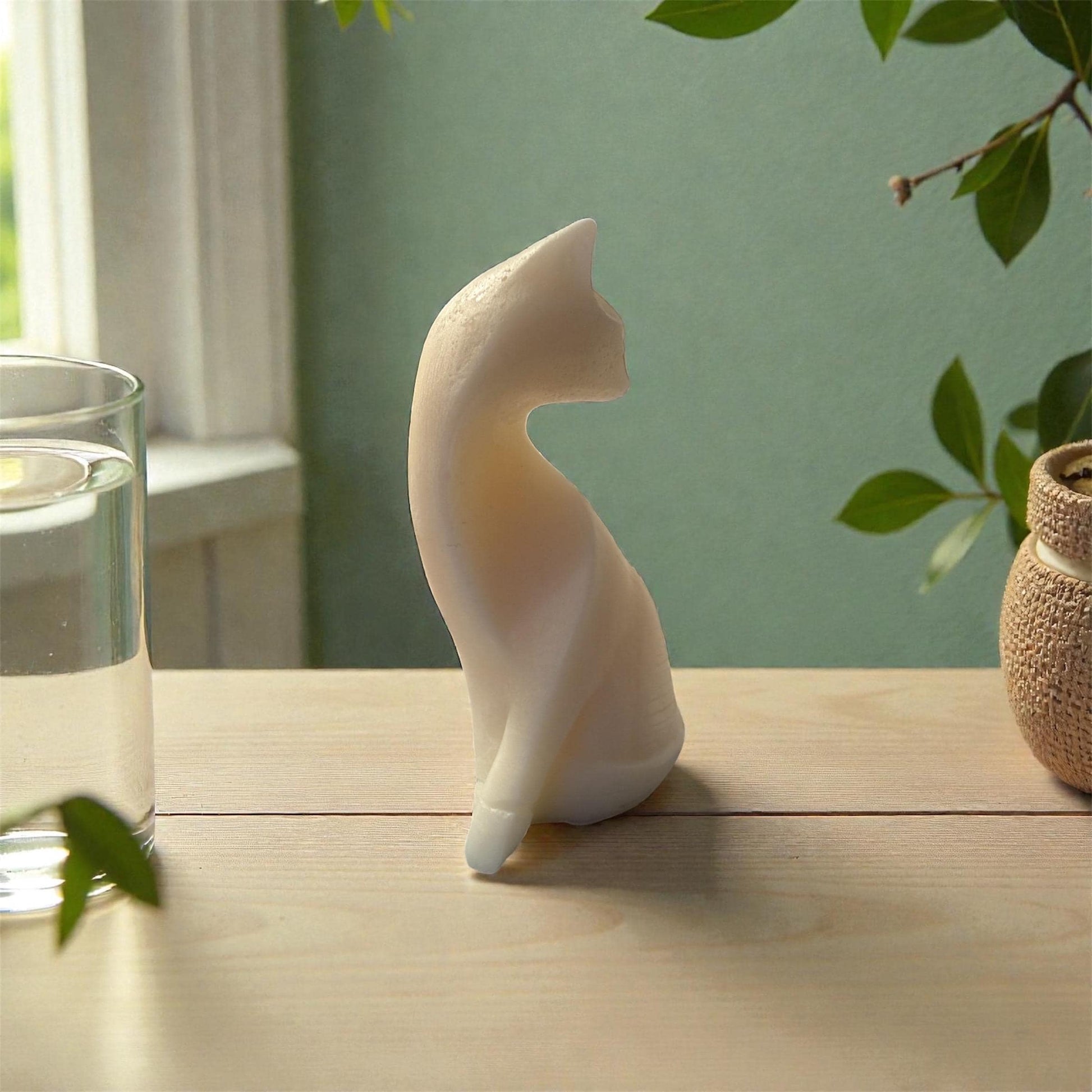 Handmade Cat Candle – Minimalist Soy Wax Kitty Decor, Cute Gift for Cat Lovers