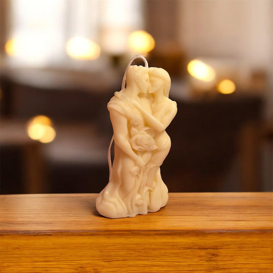 Romantic Couple Candle - Handmade Soy Wax Sculpture, Love Gift, Home Decor, Anniversary Present